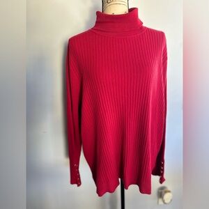 Talbots sweater pullover mock neck casual preppy career stretch office